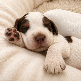 Charming - Liver white and roan male English Springer Spaniel puppy in Fort White, Florida from Thunderbird Springers