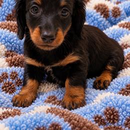 Snickers - Black and tan male Dachshund puppy in Norco, California from Norco dachshunds