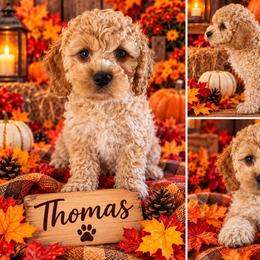 Thomas - Red and white male Cockapoo puppy in Holton, Indiana from MoonShine Babies / OZ