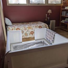 "Whelping room in our house" English Shepherd Puppies from Yellow Wolf Farm