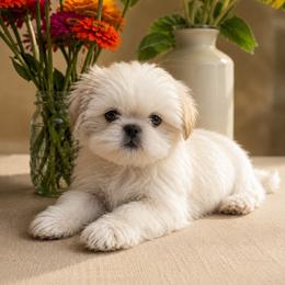 Jenna - Cream and white female Shih Tzu puppy in Walnut Ridge, Arkansas from Maltese Madness by Shannon Smith