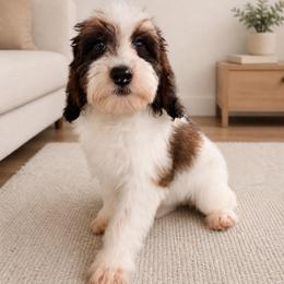 Macaroni - Sable male Aussiedoodle puppy in North Royalton, Ohio from Johnson's Doodles