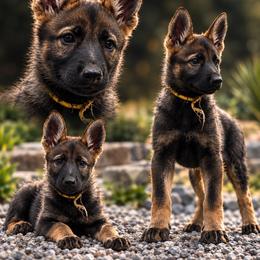 Yellow collar - Sable female German Shepherd puppy in Pahrump, Nevada from Wachhund Kennels