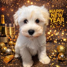 VP Blue - White male Schnoodle puppy in Benson, North Carolina from A Bundle of Love