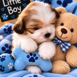 Boy 1 - Cream and white male Shih Tzu puppy in Augusta, Maine from Zulas Shih Tzu of Maine