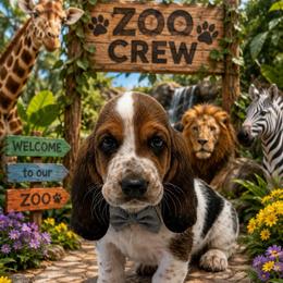 Gray - Black white and brown male Basset Hound puppy in Columbia, South Carolina from Pawmetto Hounds