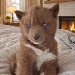 Light blue boy - Red and white male Siberian Husky puppy in Terre Haute, Indiana from April's Huskies
