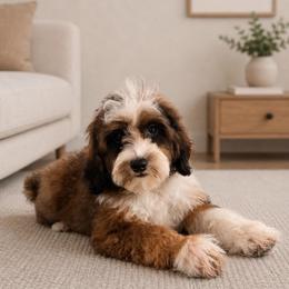 Rigatoni - Sable male Aussiedoodle puppy in North Royalton, Ohio from Johnson's Doodles