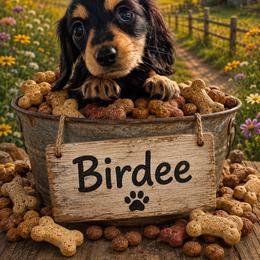 Birdee - Black and cream female Dachshund puppy in Hudson, Michigan from Mittentail Kennel Miniature Dachshunds & Australian Shepherds