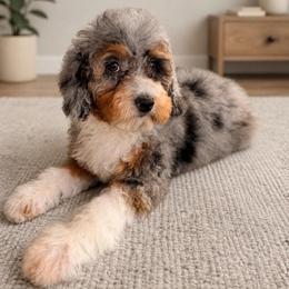 Rotini - Blue merle female Aussiedoodle puppy in North Royalton, Ohio from Johnson's Doodles