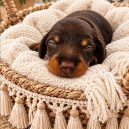 Chase- CKC Registration - Chocolate and tan male Dachshund puppy in Stoneville, North Carolina from Yadkin Valley Dachshunds