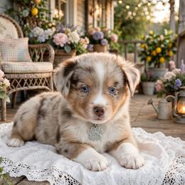 Marlee - Red merle female Australian Shepherd puppy in Ranger, Texas from Outback Mini Aussies