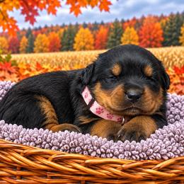 Light pink paw print - Black and mahogany female Rottweiler puppy in Industry, Illinois from KDKs Kennels