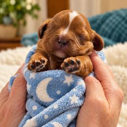 Boo - Ruby male Cavalier King Charles Spaniel puppy in Kewaskum, Wisconsin from Moon Dream Cavaliers