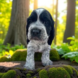 Luxor - Black and white male English Springer Spaniel puppy in Livingston, Montana from Yellowstone Springers