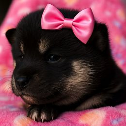 Kuro x Kitty Bravo Girl 4 - Black and tan female Shiba Inu puppy in Brecksville, Ohio from Shomaisou Shiba Inu