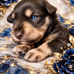 Sassy (blue eyes) - Liver female Miniature Schnauzer puppy in Panama City, Florida from Emerald Coast Schnauzers