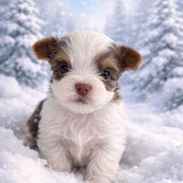 Marble-Green collar - Parti male Yorkshire Terrier puppy in Selden, New York from Alisha's Yorkshire Terriers