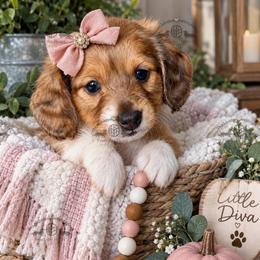 Miss. Pink-3600 - Dapple female Dachshund puppy in Sparr, Florida from From the Heart Doxies