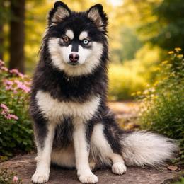 Reign - Black and white female Pomsky puppy in La Verne, California from Red Cedar Pomskies