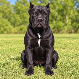 Red Collar Boy - AKC and ICCF - Callie x Lawman - Black male Cane Corso puppy in Gorman, Texas from McOmber Country Kennels