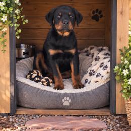 DAX - Black and mahogany male Rottweiler puppy in Parker, Colorado from Denver Rottweilers