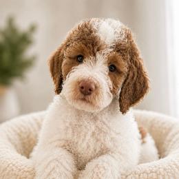 Ambrose - Parti male Goldendoodle puppy in Rocky Point, North Carolina from CelticDoods