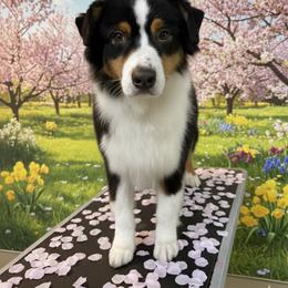 Baxter - Black tri-color male Australian Shepherd puppy in De Leon, Texas from Oceanwood