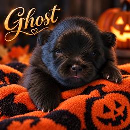 Ghost - Black male Pomeranian puppy in Chelsea, Oklahoma from Kathy's Precious Poms
