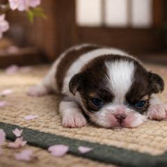 Puppy 2 - Sable and white female Japanese Chin puppy in Rapid City, South Dakota from Sakura Japanese Chin