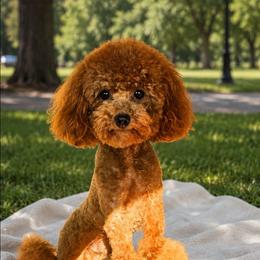 Tiny Teddy - Red  male Poodle puppy in Salem, Missouri from Meadowbrook Poodles