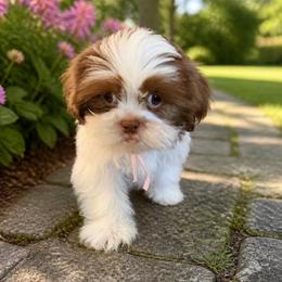Nea - Liver and white female Shih Tzu puppy in Kettering, Ohio from The Ruff Life Tribe