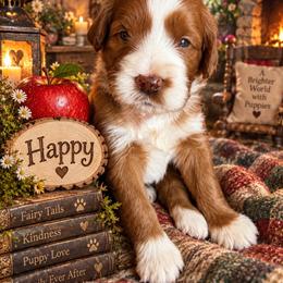 Happy (7 dwarfs theme) - Red  female Goldendoodle puppy in Ozark, Missouri from Halo Doodles