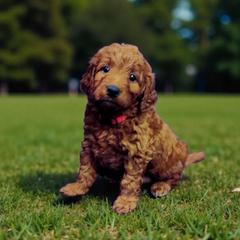Red Collar girl - Red female Irish Doodle puppy in Madison, Wisconsin from Morningside Doodles