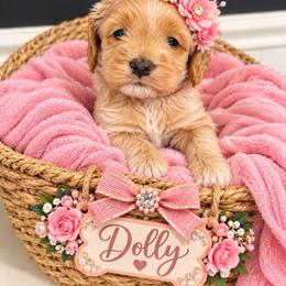 Dolly - Buff and white female Cockapoo puppy in Selma, California from Mollys Dollys