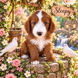 Sleepy (7 dwarfs theme) - Red  female Goldendoodle puppy in Ozark, Missouri from Halo Doodles