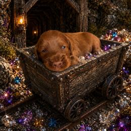 Bashful (7 dwarfs theme) - Red  female Goldendoodle puppy in Ozark, Missouri from Halo Doodles