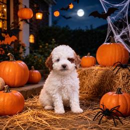Everest - Parti male Goldendoodle puppy in Roseburg, Oregon from Dbos Furry Friends