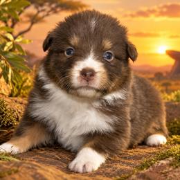 Nala - Red tri-color female Australian Shepherd puppy in Placerville, California from BFF Aussies