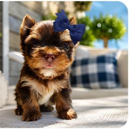 Rocco - Chocolate and tan male Yorkshire Terrier puppy in Warren, Michigan from Danielle's Yorkie Babies