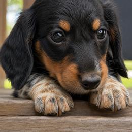 Milo - Piebald male Dachshund puppy in Greenup, Kentucky from Tygart Creek Dachshunds