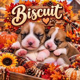 Biscuit - White and red male Pembroke Welsh Corgi puppy in Berkeley Springs, West Virginia from Hummingbird Farm