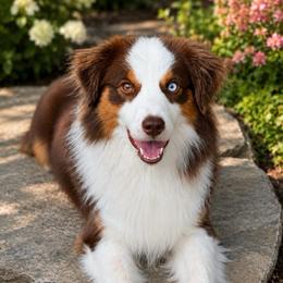 Liam - Red tri-color male Miniature American Shepherd puppy in Rockford, Illinois from Andover Aussies