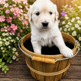 Girl 5 Bunny - Light golden female Golden Retriever puppy in Angier, North Carolina from Howard's Retrievers