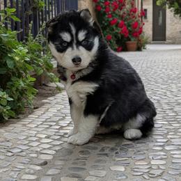 Rose - Black and white female Siberian Husky puppy in Sherwood, Oregon from Whiskey River Siberians