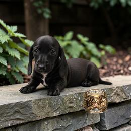 Onyx - Black male Dachshund puppy in Greenfield, Ohio from Buck Run Creek Dachshunds