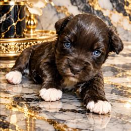 Nacho (blue eyes) - Liver male Miniature Schnauzer puppy in Panama City, Florida from Emerald Coast Schnauzers
