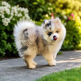 Miles - Merle male Pomsky puppy in Michigan from Blue Water Pomskies