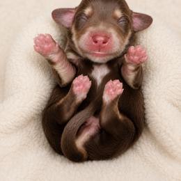 Tundra - Chocolate and cream male Dachshund puppy in Riverton, Wyoming from Wild Rose Ridge Doxies