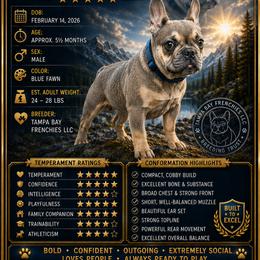 Tucker (aka Blue) - Blue fawn male French Bulldog puppy in Tampa, Florida from Tampa Bay Frenchies LLC
